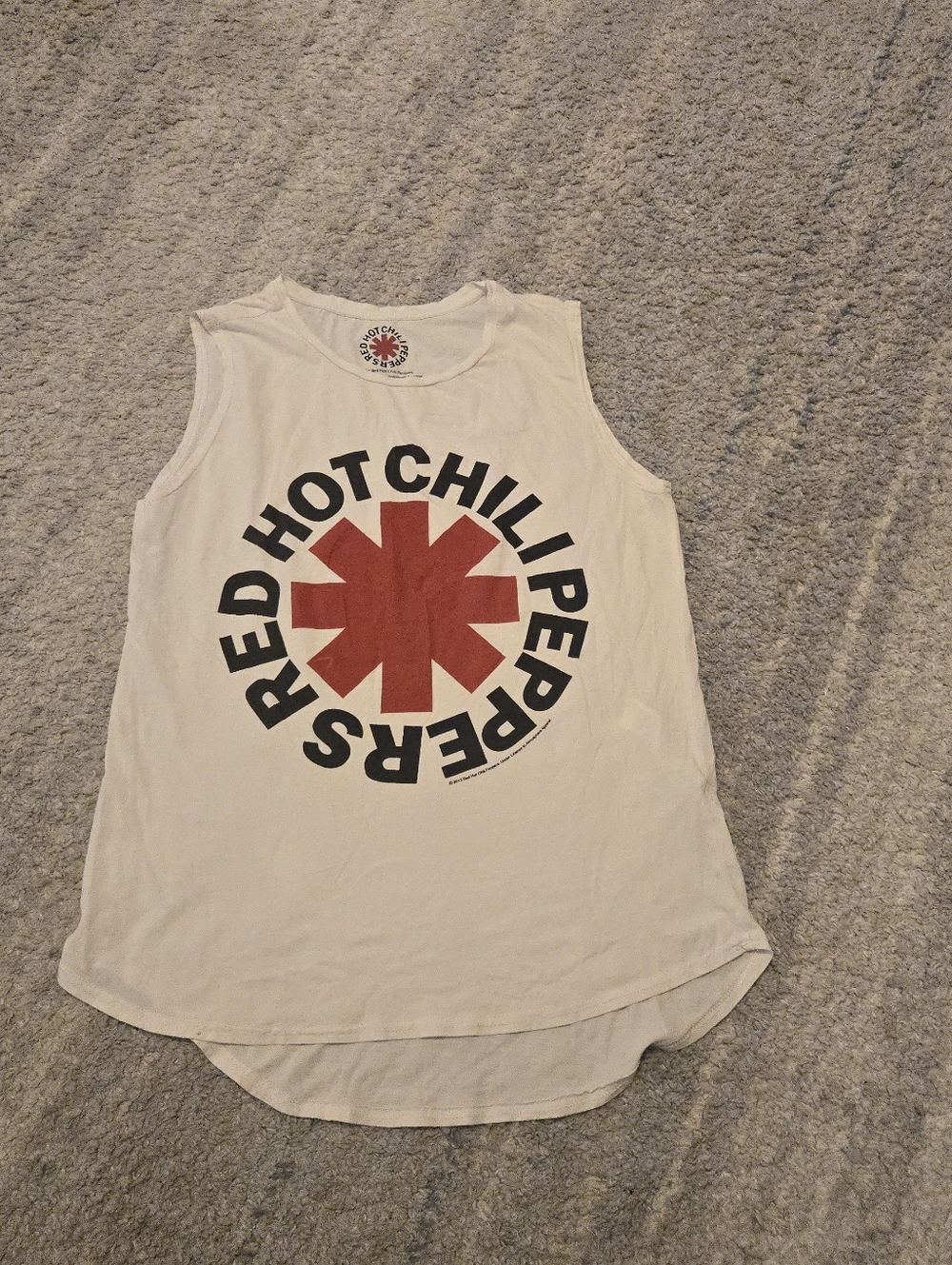 Red Hot Chili Peppers RHCP Asterisk Logo Tank Top White 2013 Band Tee Medium